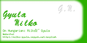 gyula milko business card